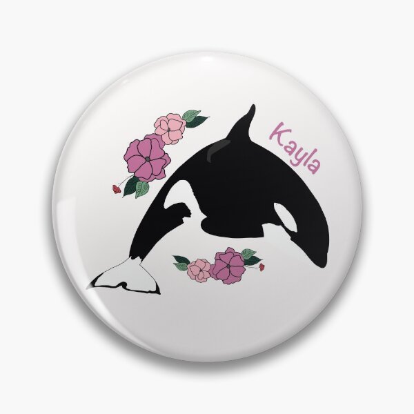 Item preview, KAYLA the killer whale flower art designed and sold by Animaldesigns24.