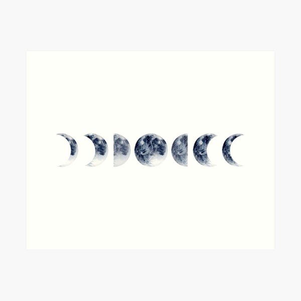 Item preview, Moon phases in a row | Watercolor designed and sold by Harpley Design Studio.