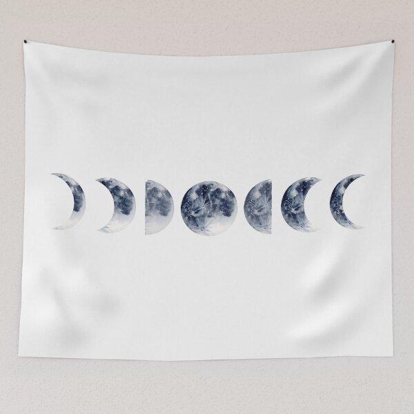 Item preview, Moon phases in a row | Watercolor designed and sold by Harpley Design Studio.