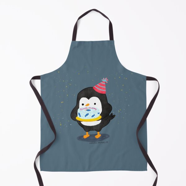 Item preview, Festive penguin with a birthday fish cake designed and sold by thepenguinsfamily.