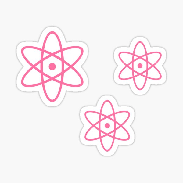 Item preview, Atomic model- pink women in stem science sticker designed and sold by emeraldssun.