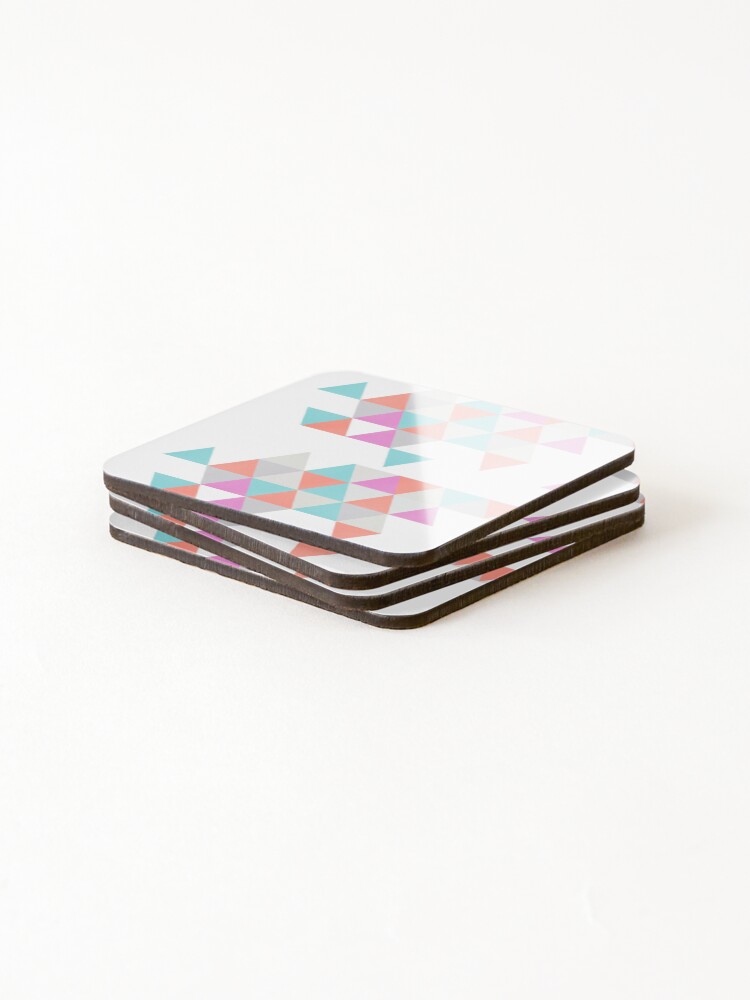 Thumbnail 4 of 5, Coasters (Set of 4), Multi Abstract Triangles designed and sold by RetroCave.