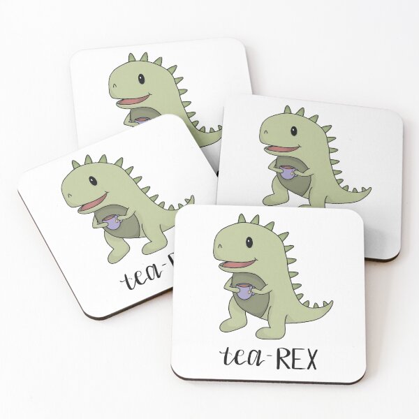 Item preview, Tea-Rex Cute Dinosaur Doodle Pun designed and sold by lunaleicrafts.