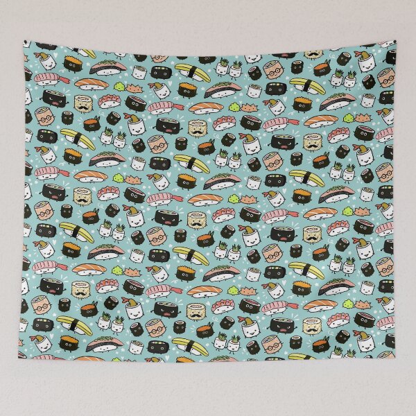 Item preview, Cute Sushi Pattern | Kawaii Sushi Characters designed and sold by Jenn Inashvili.