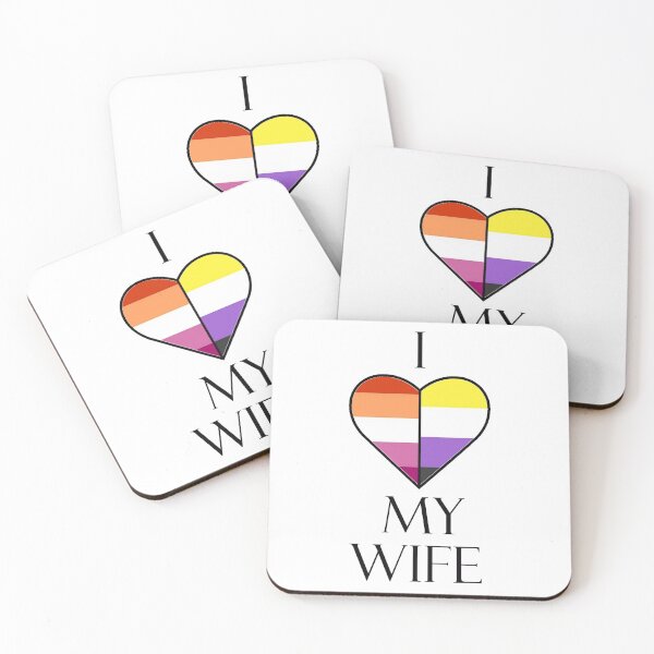 Item preview, I Love My Wife - Lesbian & Non-Binary Flags designed and sold by Sleeping-Satan.