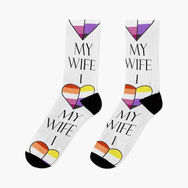 Item preview, I Love My Wife - Lesbian & Non-Binary Flags designed and sold by Sleeping-Satan.