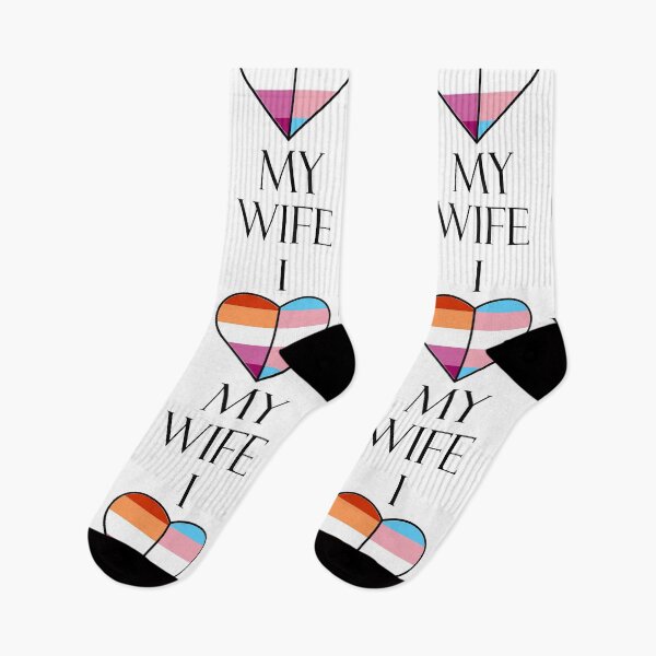 Item preview, I Love My Wife - Lesbian & Transgender Flags designed and sold by Sleeping-Satan.