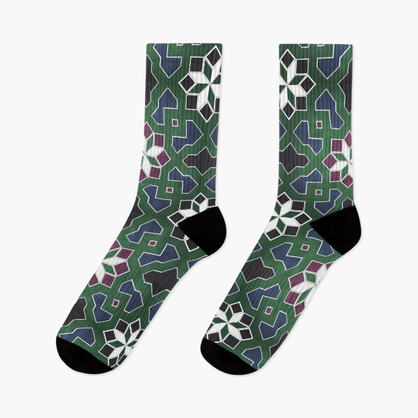 Item preview, Oriental tile pattern - green, blue, black Morocco tile design  designed and sold by ohaniki.