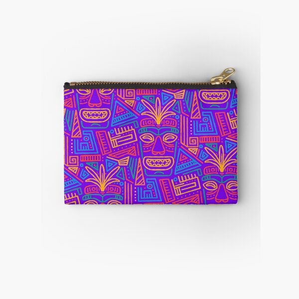 Item preview, Tropical Tiki pattern background with tribal masks designed and sold by Dead-Famous.