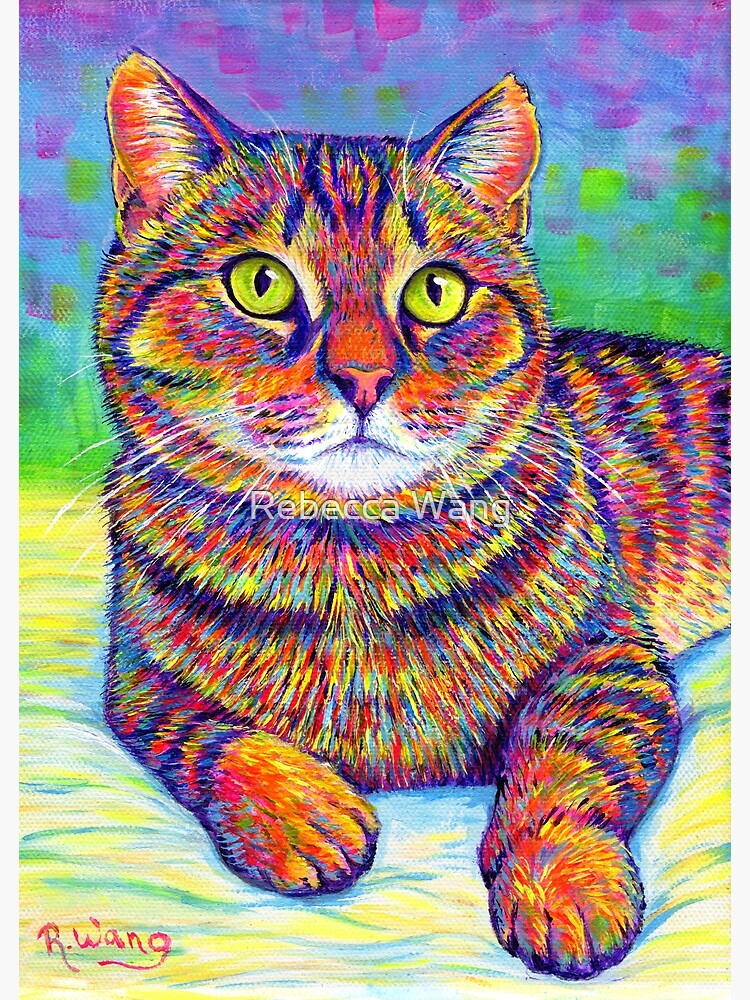 Colorful Rainbow Brown Tabby Cat by lioncrusher