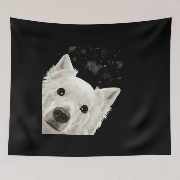 Item preview, Curious American Eskimo Dog designed and sold by alwe-designs.