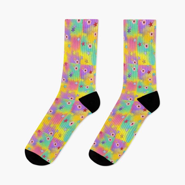 Item preview, stars and flowers on watercolor pattern designed and sold by doctors-apparel.
