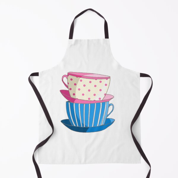 Item preview, Cute Stacked Tea Cups tea party Pink Blue designed and sold by kristinedesigns.