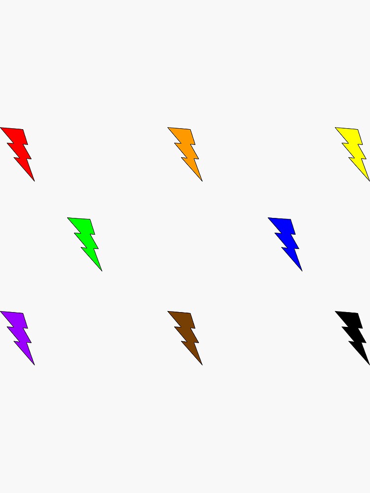 "Pride Lightning Bolt Colors" Sticker by Fernandaaaaa Redbubble