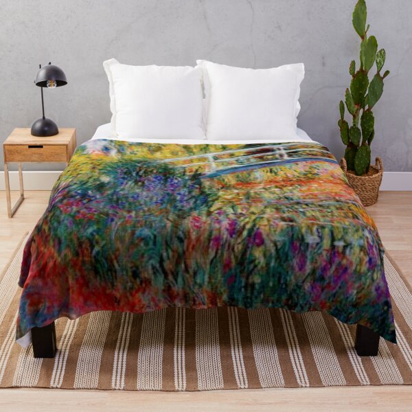'The Japanese Footbridge' - 'Le Bassin aux Nymphéas' de Claude Monet Throw Blanket
