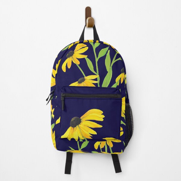 Item preview, Black eyed Susan yellow hand painted flowers dense forest designed and sold by The Pattern Mill.