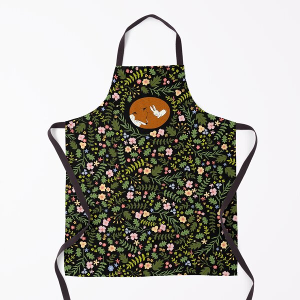 Friendship Fox-Rabbit_BgBlack Apron