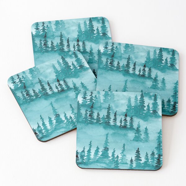 Item preview, Watercolor Misty Pine Forest designed and sold by Vector Scout Lab.