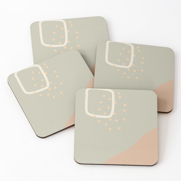 Item preview, Neutral Abstract Shapes Green Background  designed and sold by chloemtemple.