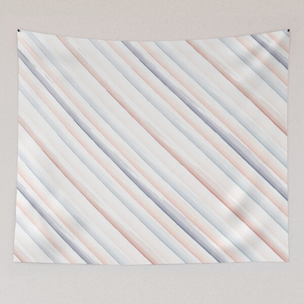 Item preview, Navy Blue and Coral Hand Drawn Diagonal Striped designed and sold by ArtHanbal.