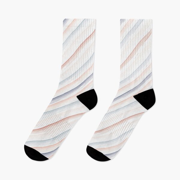 Item preview, Navy Blue and Coral Hand Drawn Diagonal Striped designed and sold by ArtHanbal.