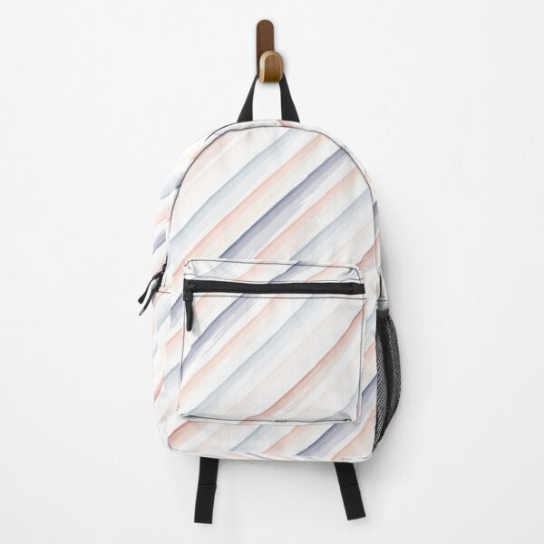 Item preview, Navy Blue and Coral Hand Drawn Diagonal Striped designed and sold by ArtHanbal.