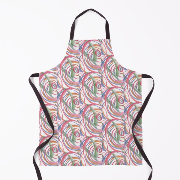 Whirlpool, Colorful Swirls Abstract Drawing by Courtney Hatcher Apron