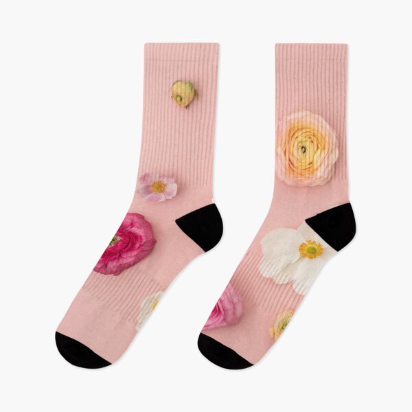 Item preview, Floral Flat Lay Background with Rununculus and Anemones designed and sold by Ilze Lucero.