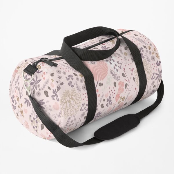 Field of Flowers in Pink and Purple Duffle Bag