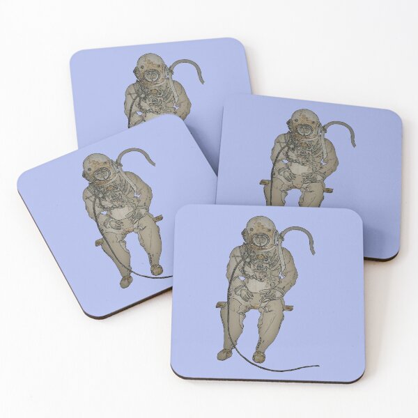 Item preview, Vintage Sitting Diver with Diving Helmet Illustration URM designed and sold by urmaddad.