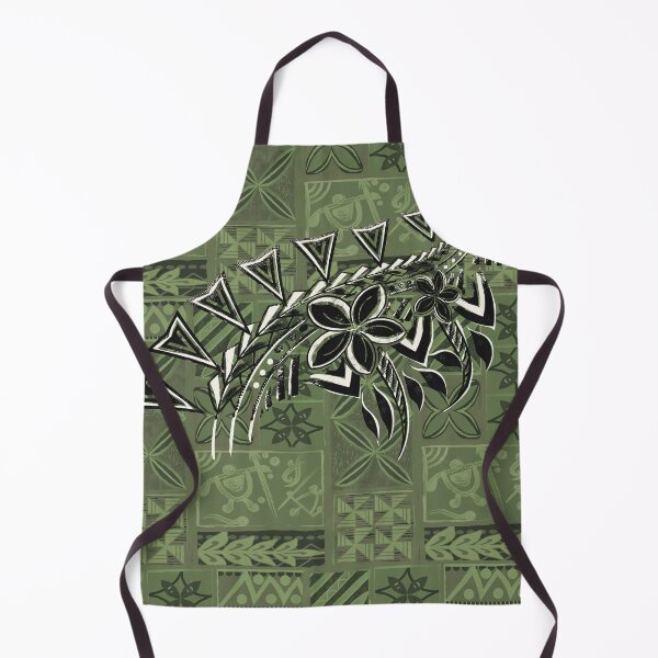 Item preview, Vintage Olive Hawaiian Tribal Petrogyph Pattern designed and sold by sunnthreads.