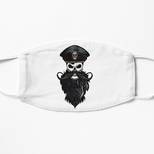 T-shirt tête de mort hipster crane crane barbu Masque sans plis