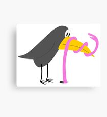 Bird and Worm - Duel Canvas Print