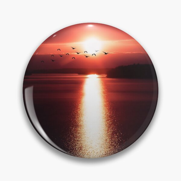 Item preview, Silhouette of Birds Flying over Body of Water designed and sold by Tanesh123.