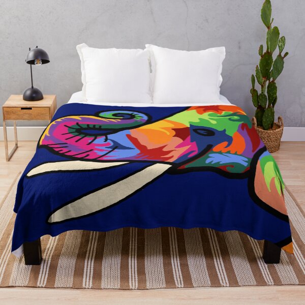 Colorful Elephant Throw Blanket