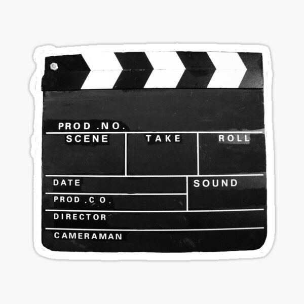 Vintage clapper board Movie Film Tv cinema video Sticker