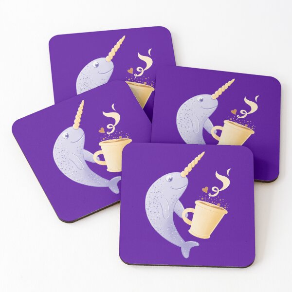 Item preview, Coffee drinking Narwhal designed and sold by jasmineberry.