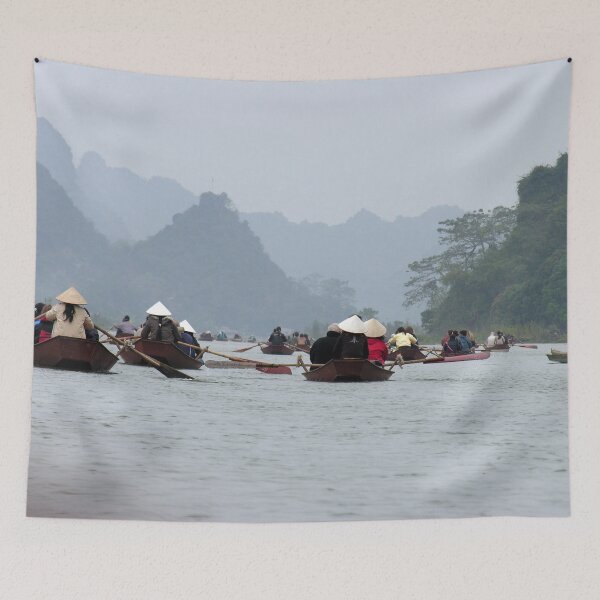 Item preview, Rowing Boats, River,Mountain Range. Landscape,Vietnam  designed and sold by worldways.