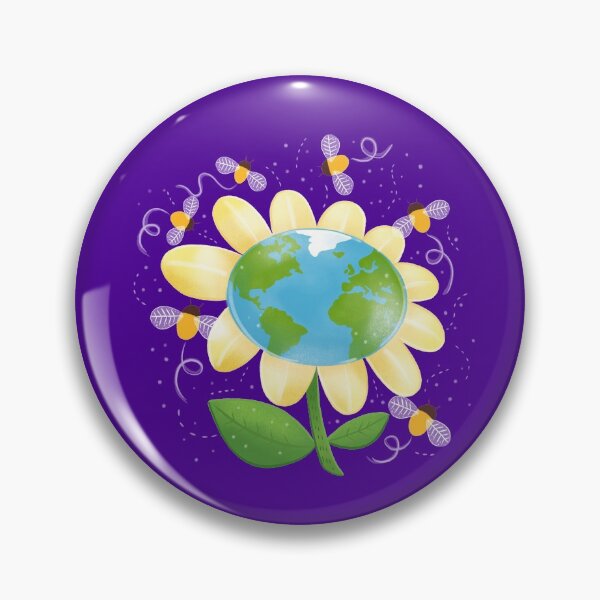 Item preview, PLANET Flower with bees designed and sold by jasmineberry.