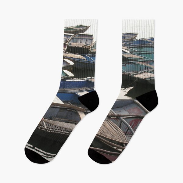 Item preview, Anchored Rowing Boats, River Bank,Vietnam designed and sold by worldways.