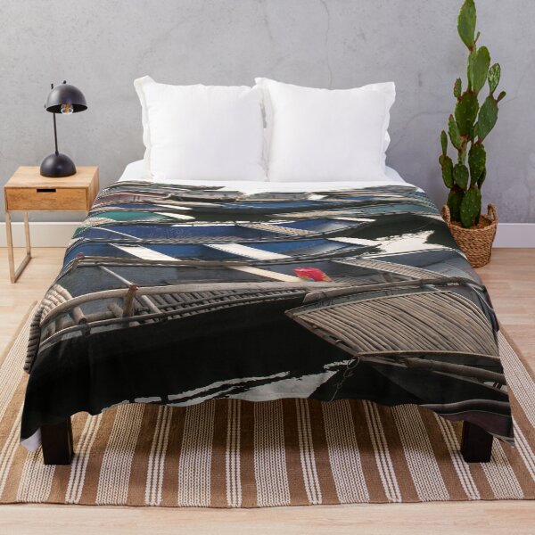 Item preview, Anchored Rowing Boats, River Bank,Vietnam designed and sold by worldways.