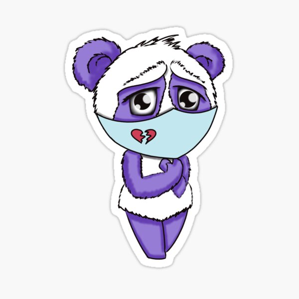 Broken Hearted Panda Sticker