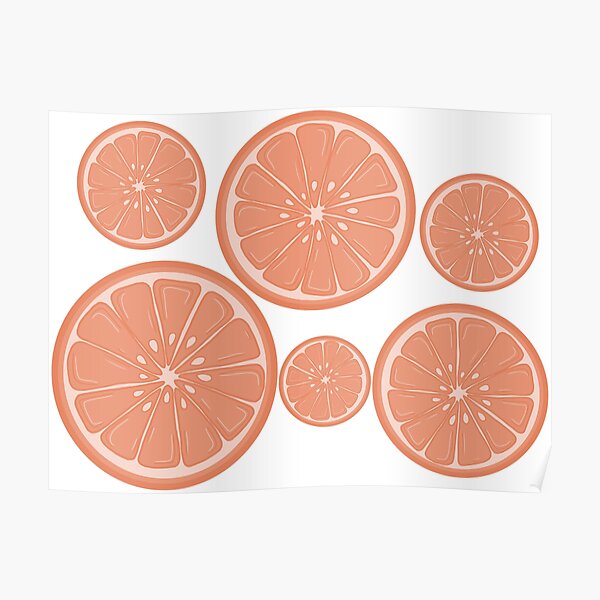 "Bundle of Citrus Grapefruit Fruit Wheels " Poster by kayleefisherr