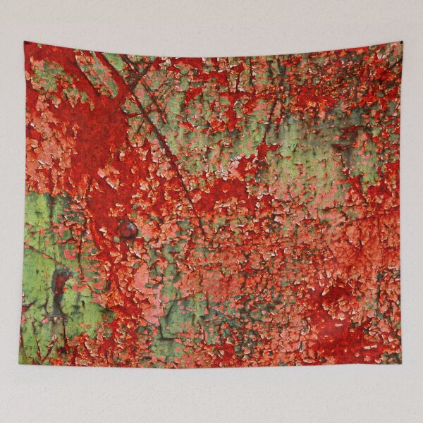 Item preview, Abstract Red Rust on Green Paint designed and sold by Anna Lemos.