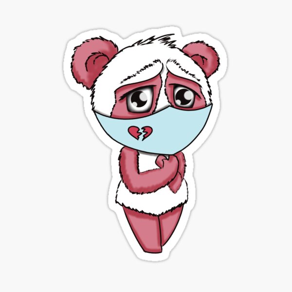Broken Hearted Panda Sticker
