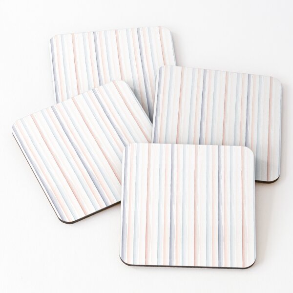 Item preview, Navy Blue and Coral Hand Drawn Diagonal Striped designed and sold by ArtHanbal.