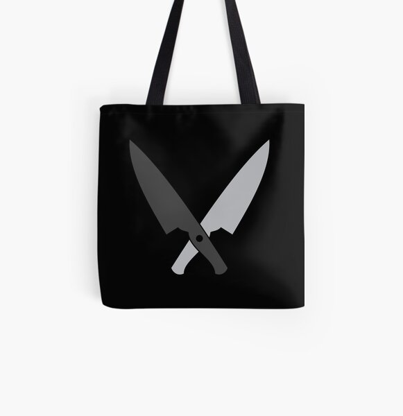 Crossed chef knives (Two knife) All Over Print Tote Bag