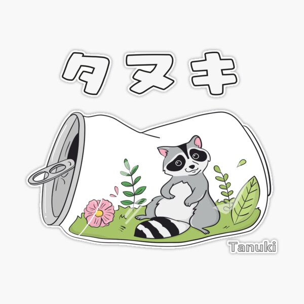 Set of 50 Japanese stickers, Kawaii Raccoon Stickers - TANUKI