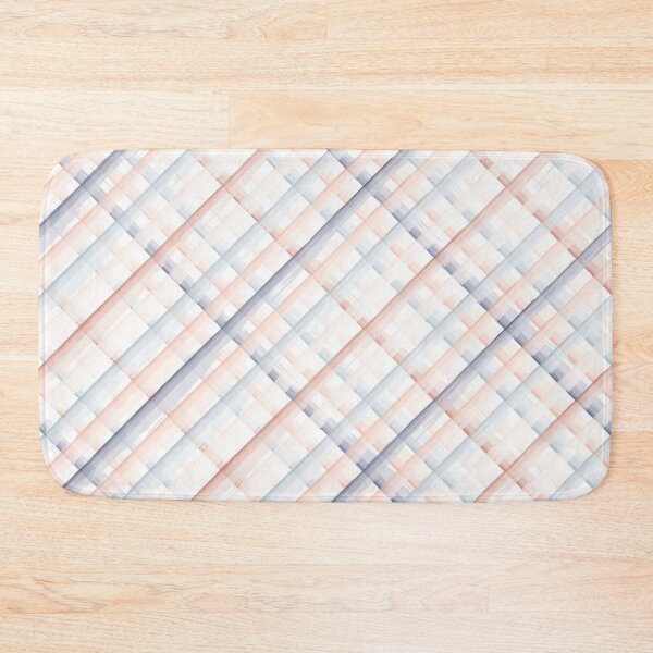Item preview, Navy Blue and Coral Watercolor Checkered Striped designed and sold by ArtHanbal.
