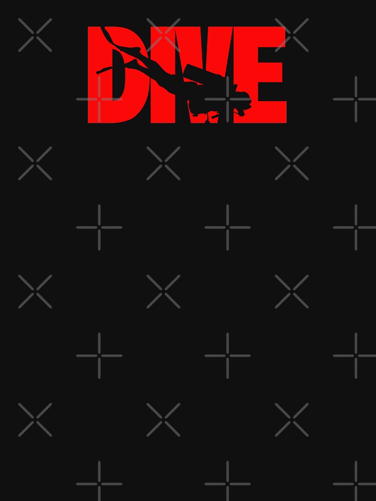 "Dive letters with diver silhouette" Tshirt by phenomenia Redbubble